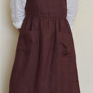 Marron linen jumper dress